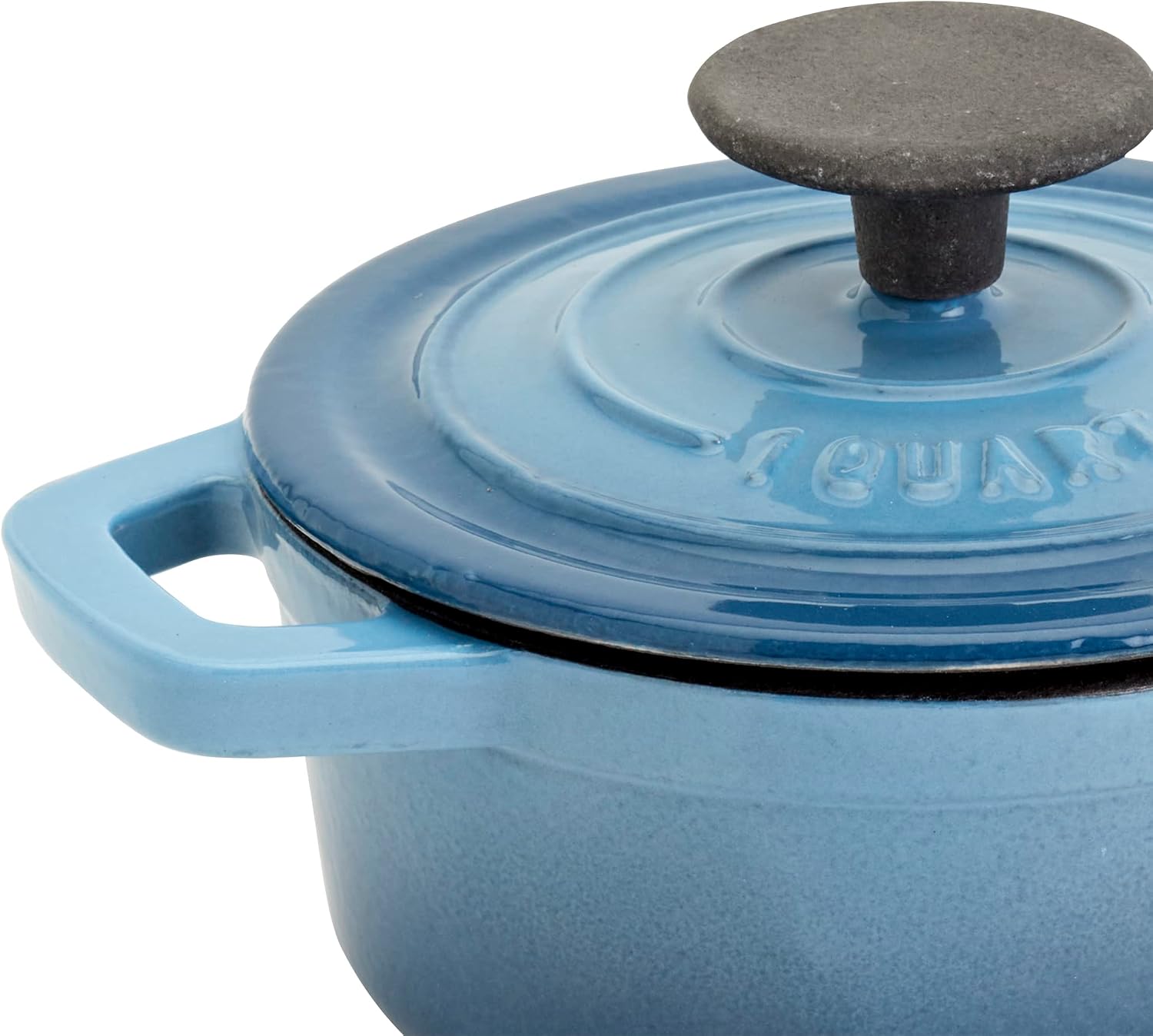 Smith & Clark 1-Quart Enameled Cast Iron Dutch Oven Pot with Lid, Blue