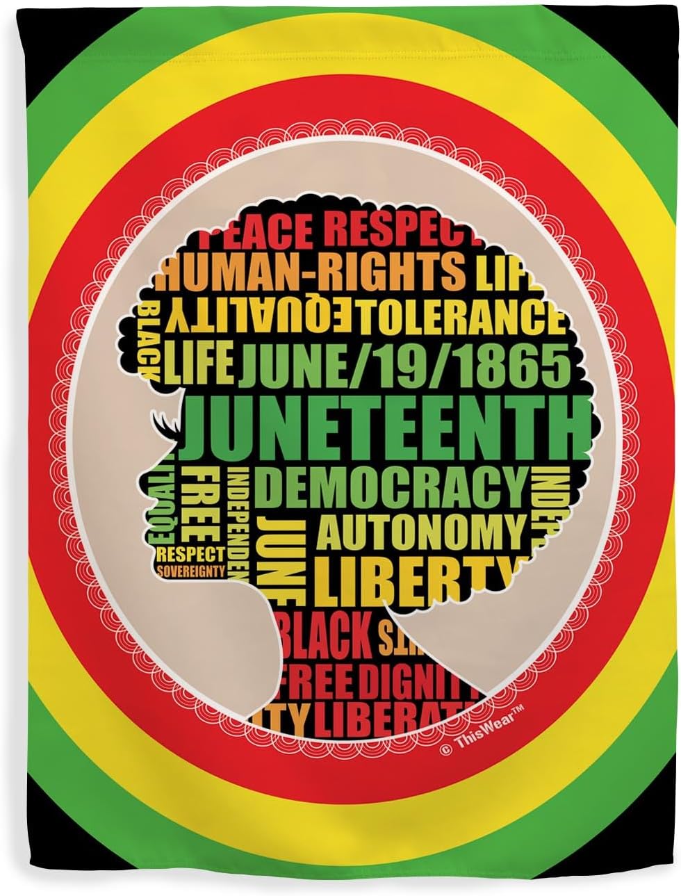 Civil Rights Movement Gifts For Women Juneteenth Word Cloud June 19th 1865 Double Sided 28x40 House Flag