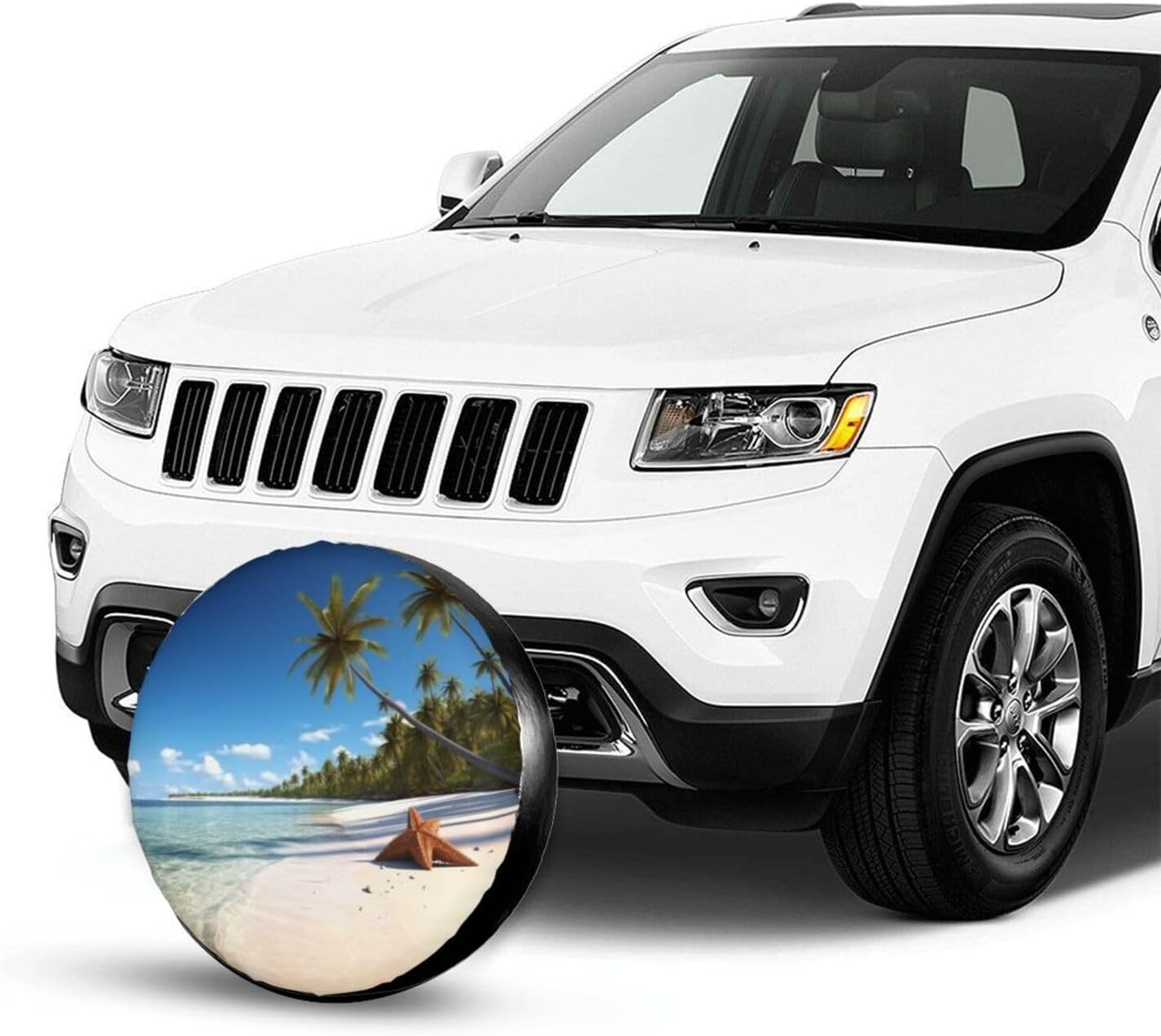 Spare Tire Cover Weatherproof Wheel Tire Covers Coconut Palm Beach Wheel Protectors Waterproof Dust-Proof Tire Protector Camper Tire Covers Universal Fit for Car SUV Truck 15 inch