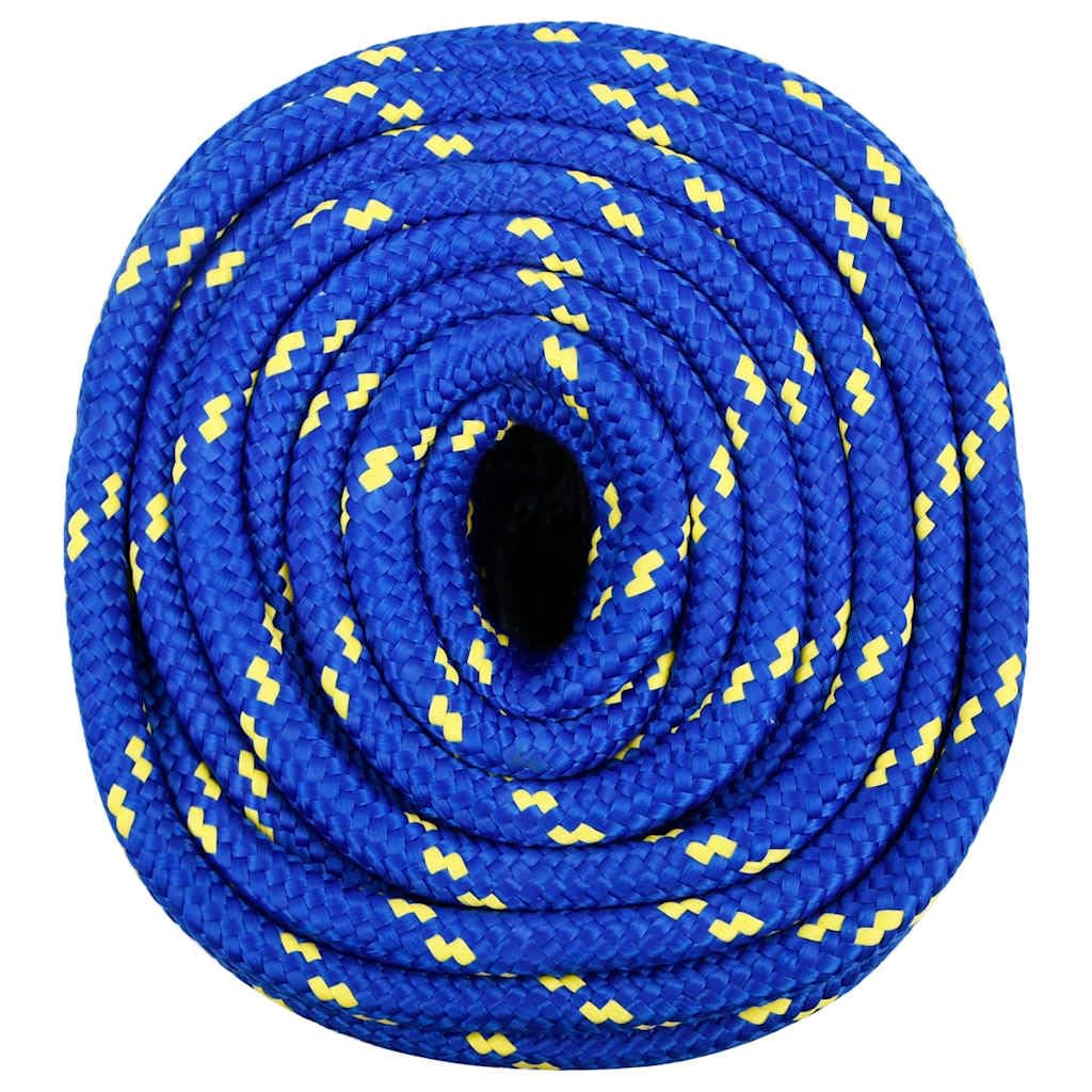 Cuerda trenzada de polipropileno azul de 16 mm x 100 m para velero, barco, yate, para fijar, atar y asegurar al aire libre