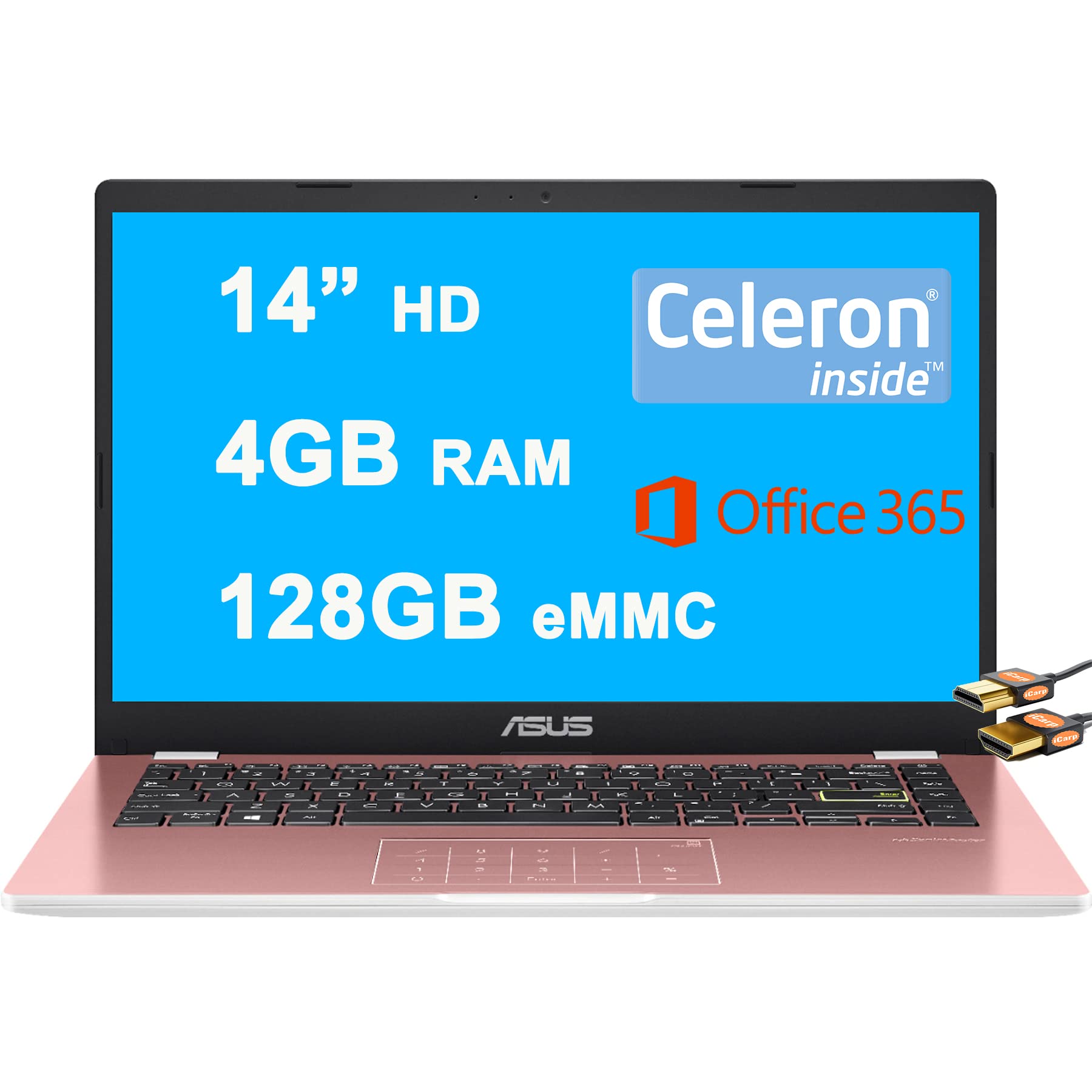 Asus Vivobook E410MA Thin and Light Laptop 14” HD Display Intel Celeron N4020 4GB RAM 128GB eMMC Int