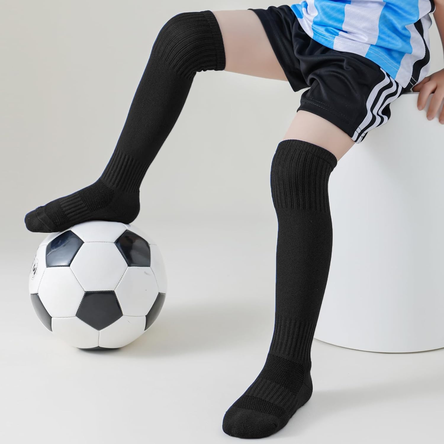 Mini Angel Kids Soccer Socks - Youth Football & Baseball Socks for Ages 5-14 - Image 2