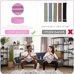 Bandes de résistance pour le travail, 5 Niveaux Bandes de boot pour les femmes Hommes, Bandes d'entraînement de vêtements Bandes pour l'exercice de résistance Loop pour les jambes Butt à la maison fitness, Yoga, Pilates