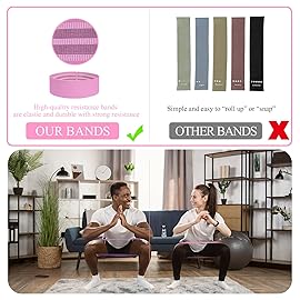 Fabric Resistance Bands for Working Out, 3 Levels Booty Bands for Women Men, Cloth Workout Bands Resistance Loop Exercise Bands for Legs Butt at Home Fitness, Yoga, Pilates