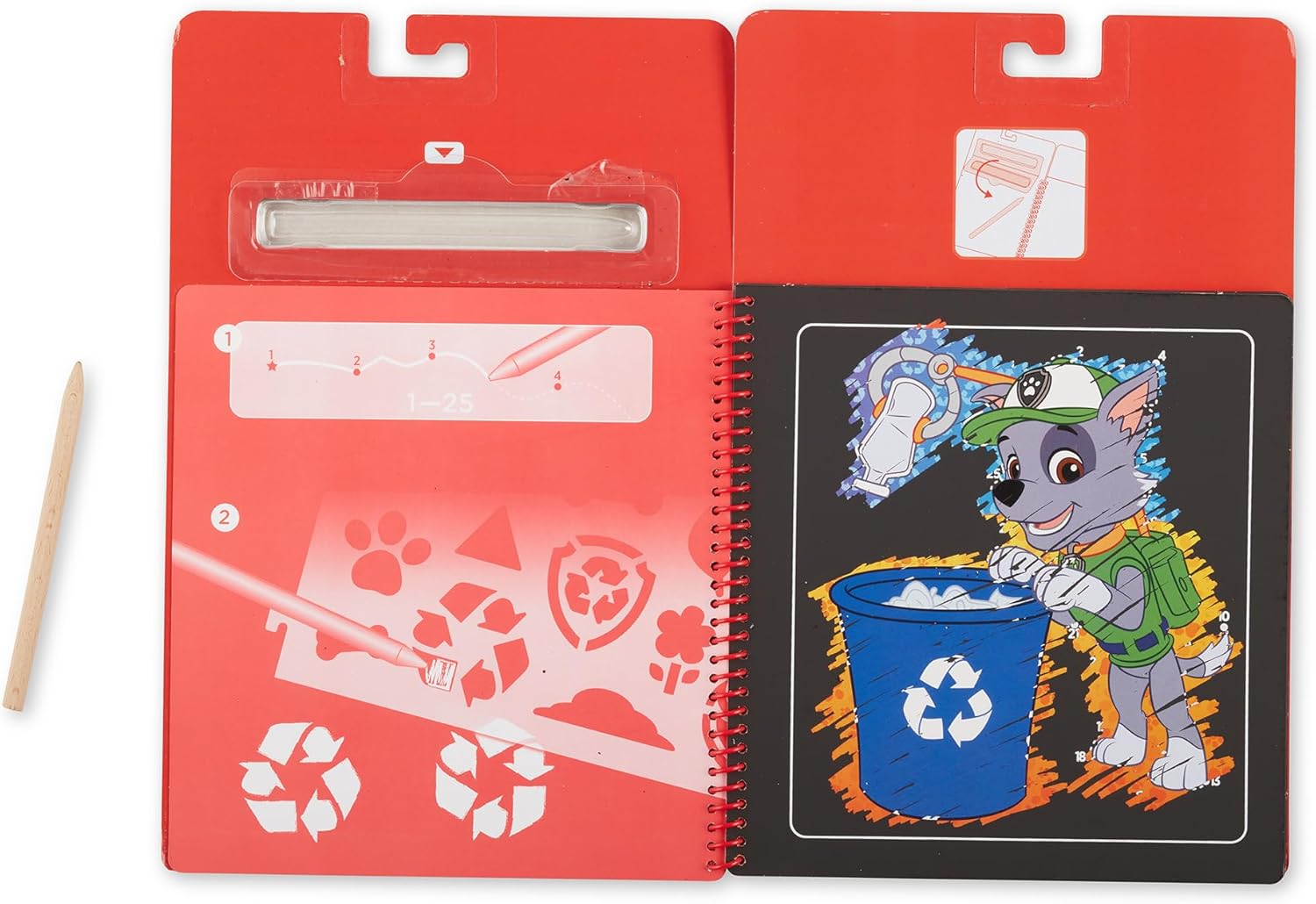 Melissa & Doug PAW Patrol Scratch Art Pad - Marshall Colour Reveal Travel Activity Pad