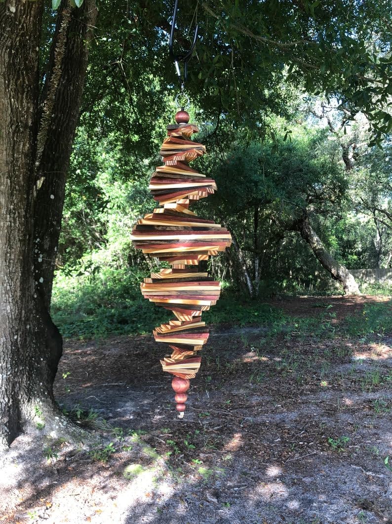 spiral Longinus ×wood.stand Wooden Spiral Wind Spinner : Amazon.ca: Patio, Lawn & Garden