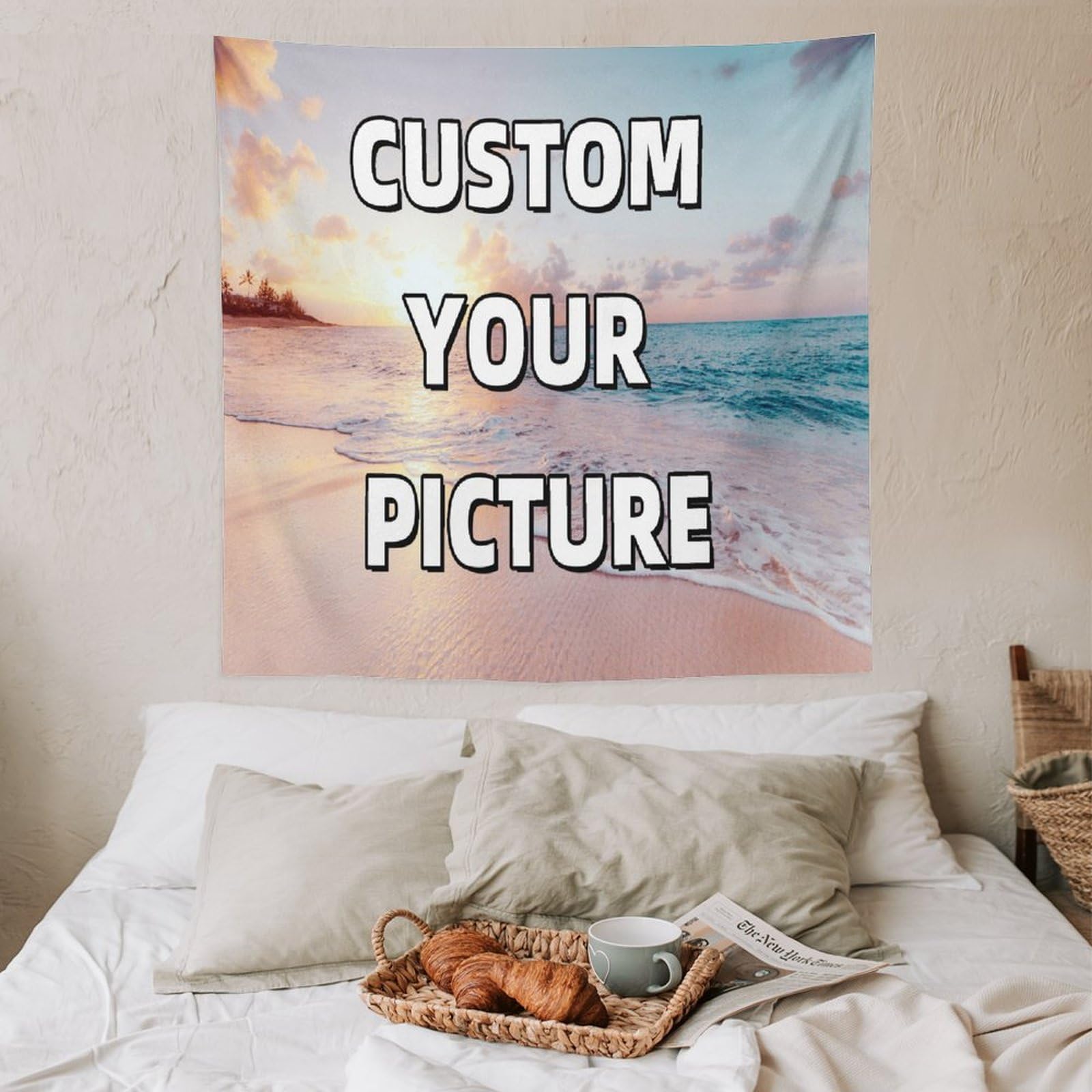 Personalised Custom Tapestry, Upload Images Make Your Own Wall Tapestry, Holiday Tapestries, for Wedding, Birthday, Father's Day, Mother's Day Gift And Bedroom Art Tapestry Wall Hanging Decor