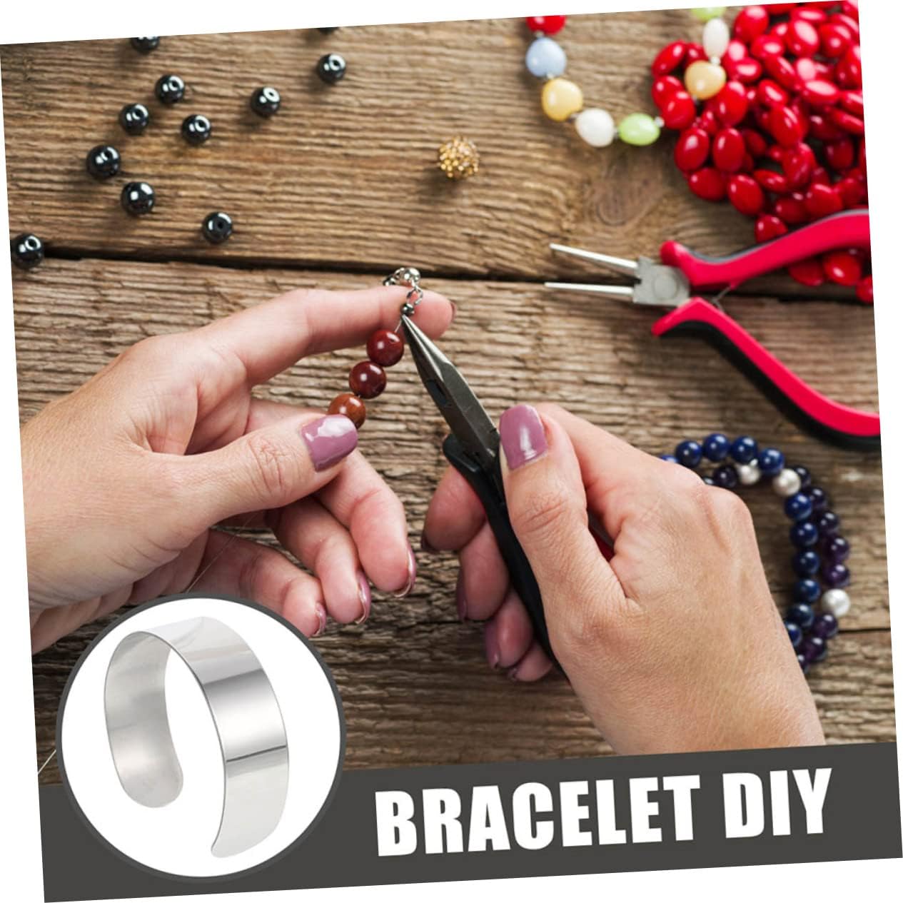 Veemoon Adjustable Cuff Bangle Bracelet Blanks 304 Stainless Steel Bracelet Blanks for Jewelry - Image 3