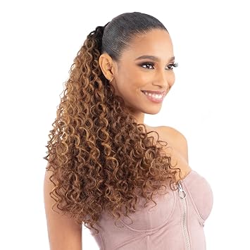 Model Model Pony Pro Ponytail Italian Curl 20" with Secret Pocket made by Pre-sewn Weave Medium Brown 4
