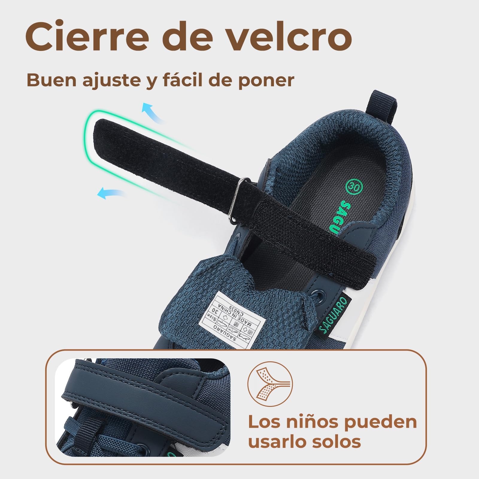 SAGUARO Zapatillas Barefoot Casual Niños Calzado Respetuoso con Suela Plana y Puntera Ancha,Gr.25-35