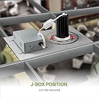 Vista 6 de ASD Placa de montaje para construcción nueva de 13 pulgadas con orificio redondo asimétrico - Soporte de luz tipo oblea de acero plano de 3/4/6