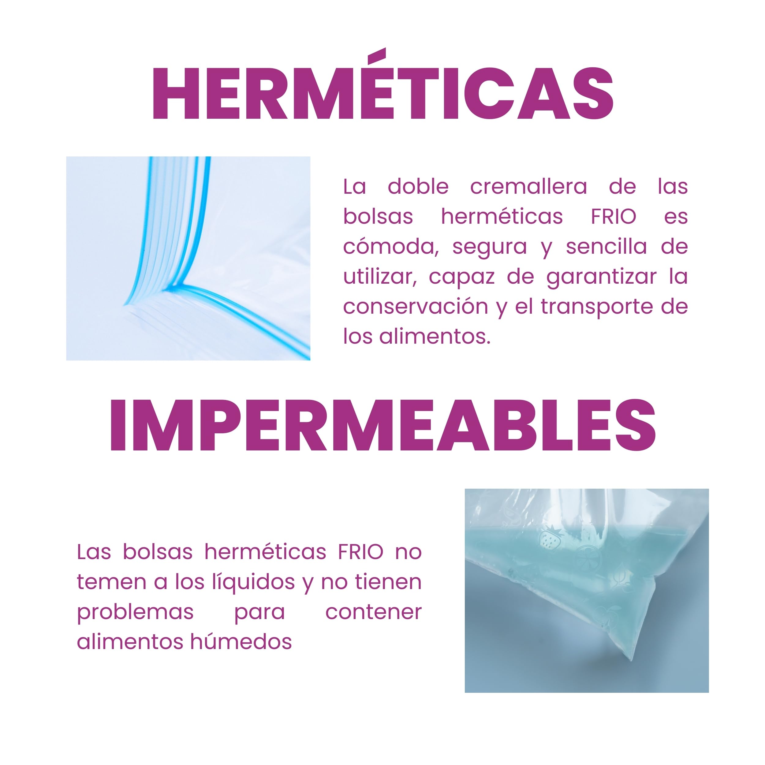 FRIO – 15 bolsas grandes para congelar 6L (Talla L: 29x42 cm), reutilizables con cierre hermético – Bolsas alimentarias con etiqueta, sin BPA