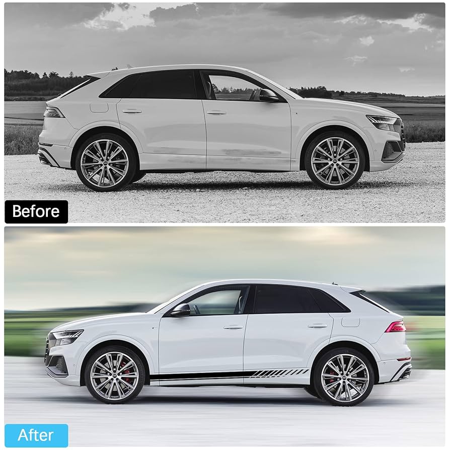 Adesivo Strisce Per Auto Nero - Decorazione Vinile Per Cofano E Carrozzeria - Foto 11