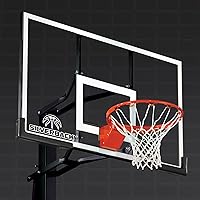 Vista 9 de Silverback Sistema de baloncesto anclado al piso, de 54", con tablero de vidrio templado