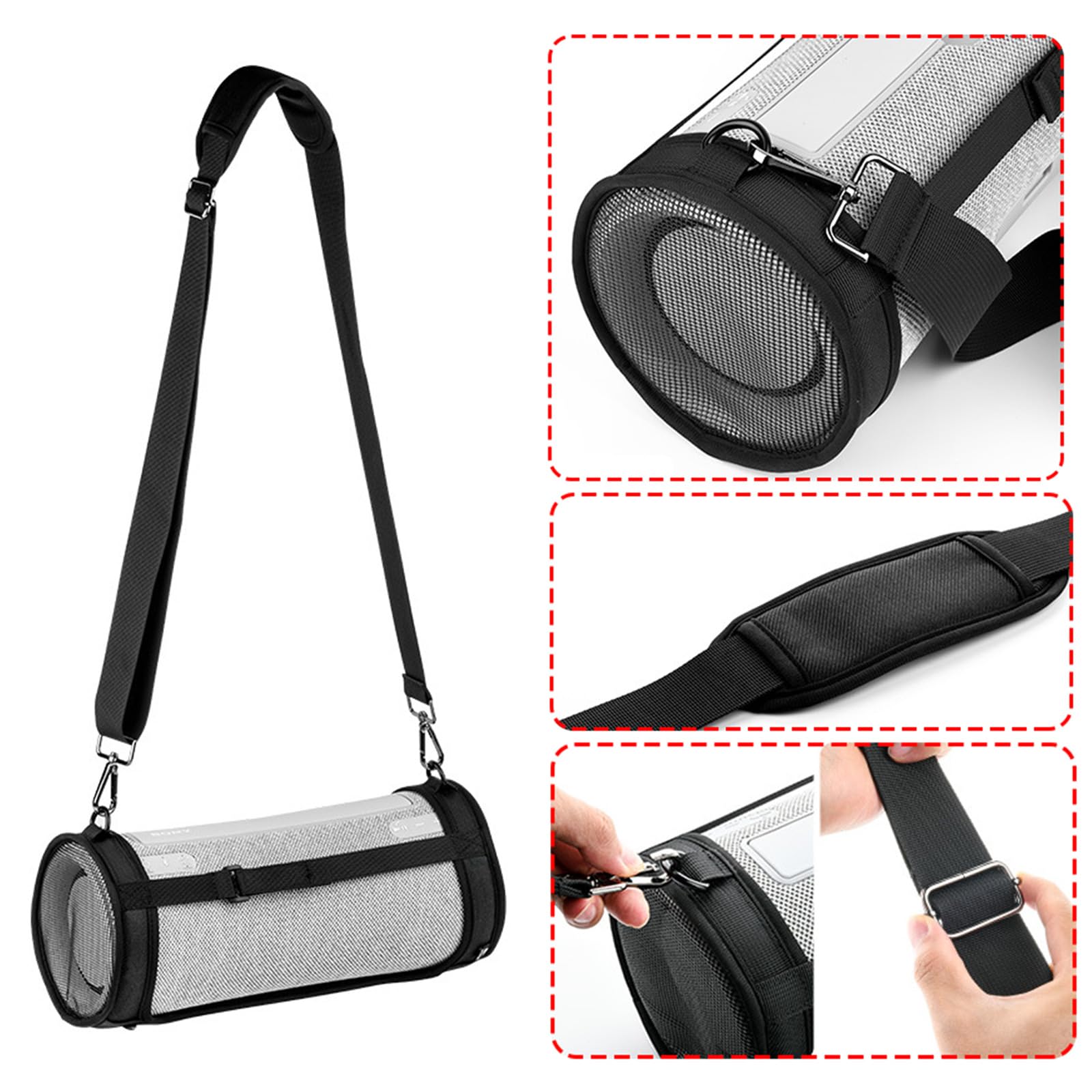 Sangle De Remplacement Bandoulière Pour Haut-Parleur Ou Sac - Noir, 90cm, Polyester