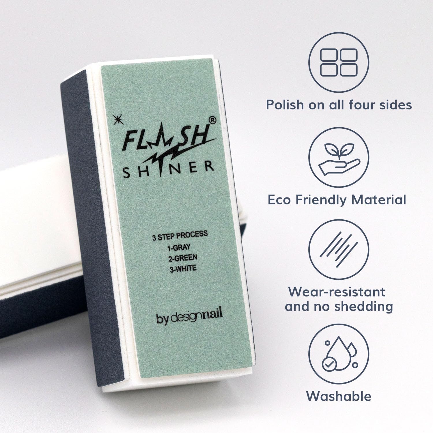 Flash Shiner Nail Buffer 3 Ways – Pack of 24 – Professional 3-Step Nail Buffer Blocks – Smooth, Condition & Shine – Natural Nail Polisher for Salon or Home Use