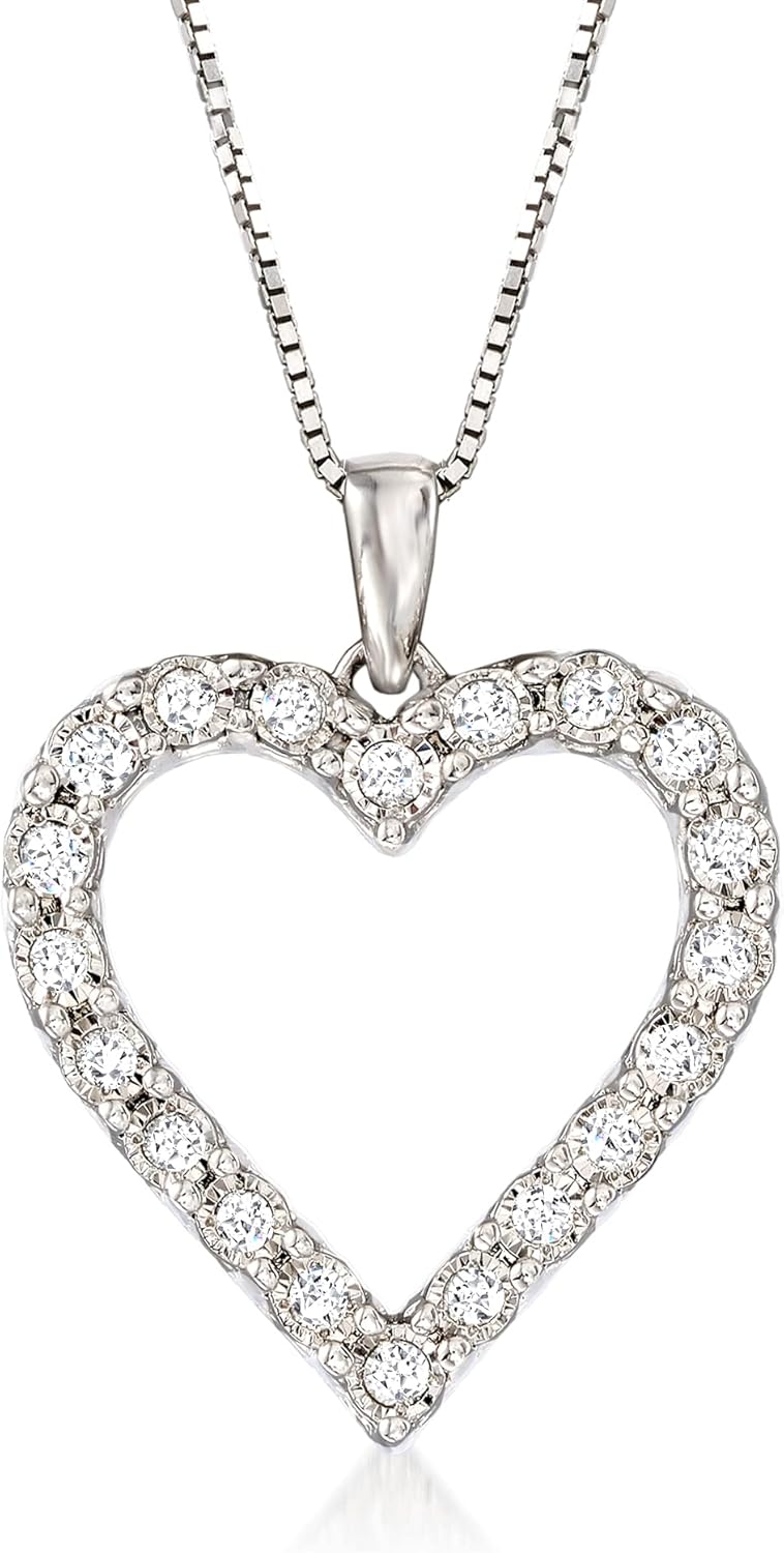 Ross-Simons 0.30 ct. t.w. Diamond Heart Pendant Necklace