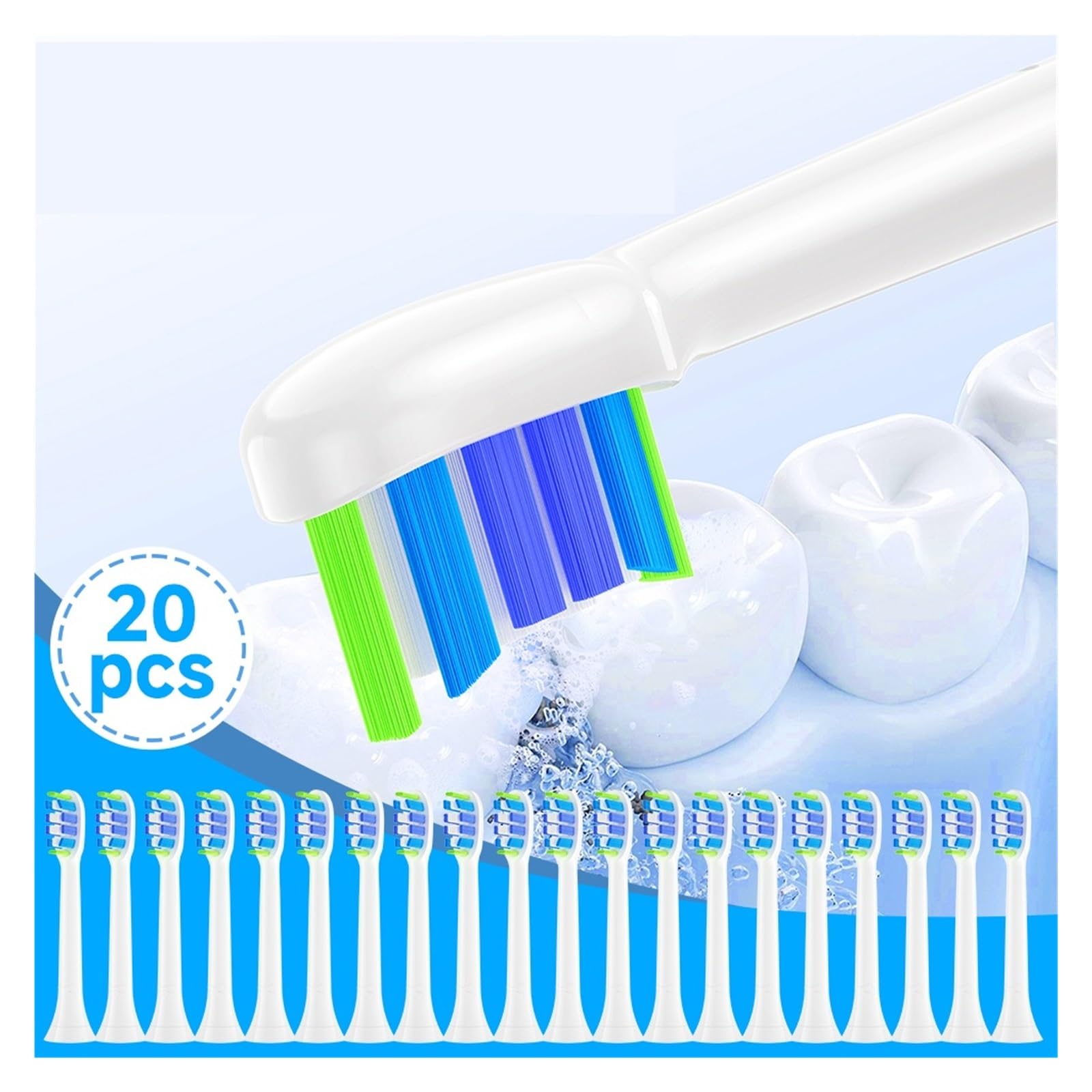 4PCS Zahnbürstenköpfe für Erwachsene, kompatibel mit Philips | Ersatzbürstenköpfe aus Kunststoff für die tägliche Mundpflege von Erwachsenen(20HB60C)