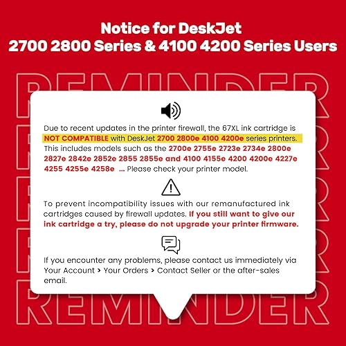 Miniatura 2 de COLORETTO 67XL - Cartuchos de tinta para HP Envy 6055e, cartuchos de tinta para HP Envy 6000 Envy 6455e 6458e 6452e 6052e 6065e 6020e 6022 6022e