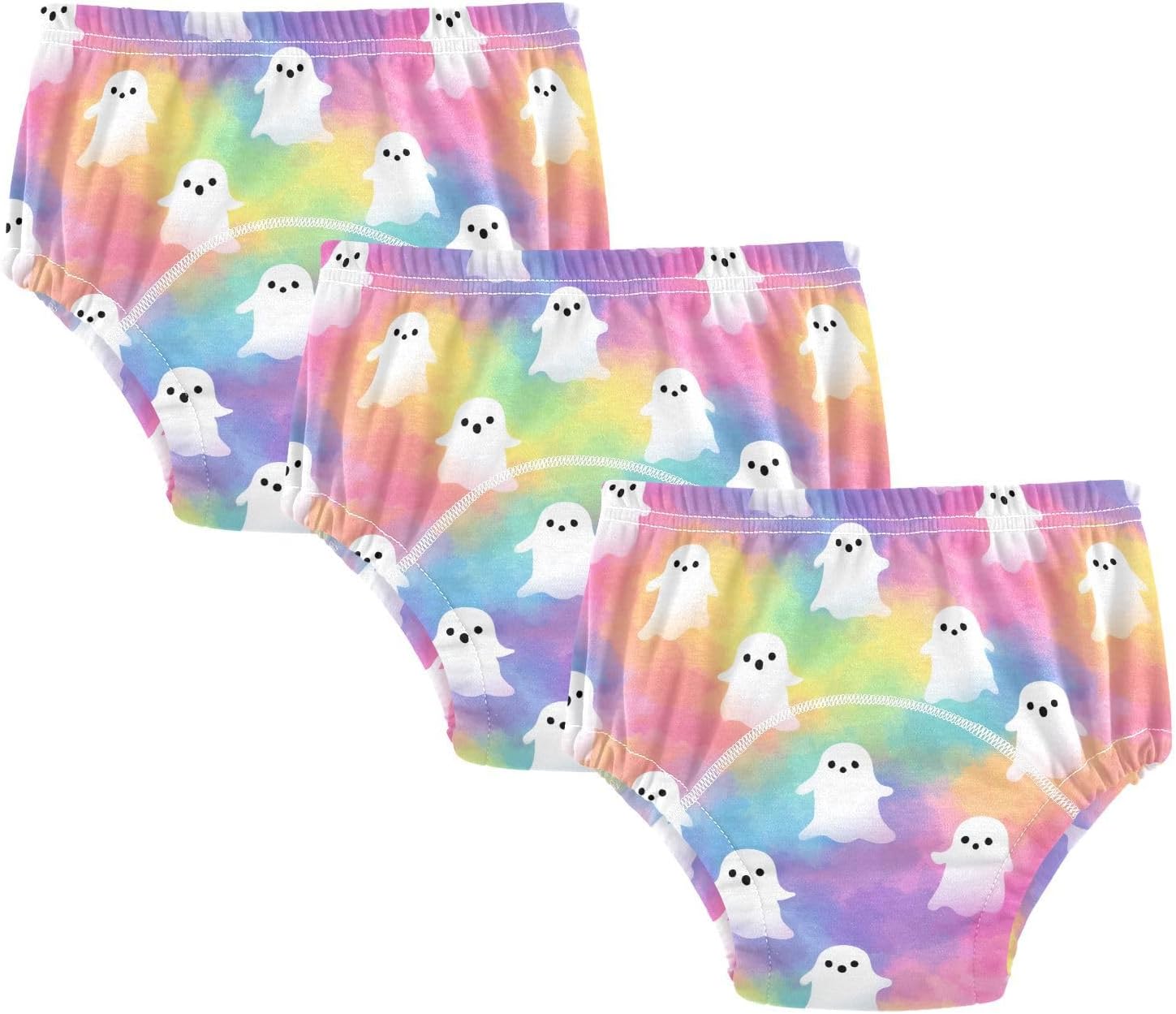 Rainbow Ghost Toddler Potty Training Underwear Cotton Absorbent Soft Baby Girl Boy Toilet Training Pants 3T