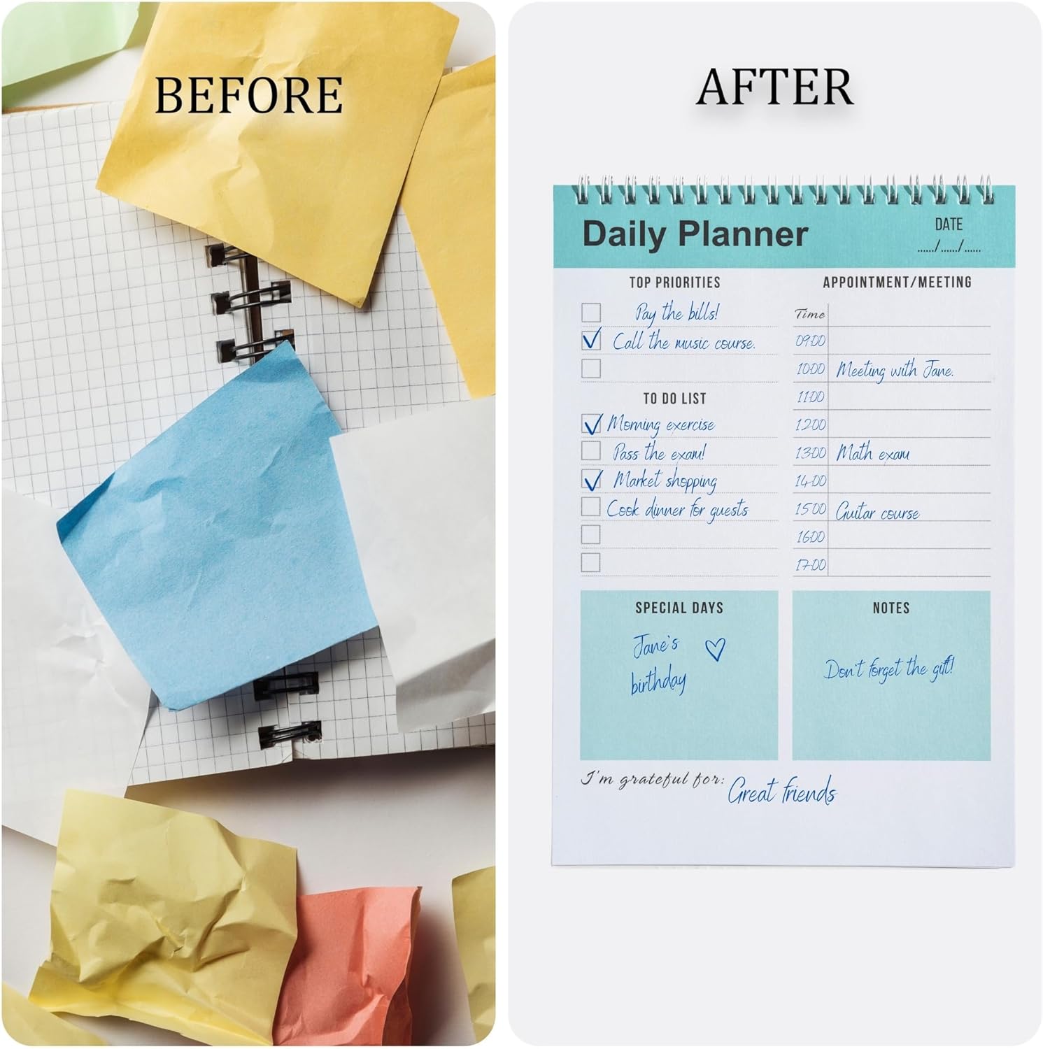 Daily Planner, To Do List Notepad, Spiral Notebook, Undated-52 Sheets-6.5" x 9.8" Checklist, Notebooks for Work, Personal Organizer Notepad, Daily Task Notebook (Green) - Image 5