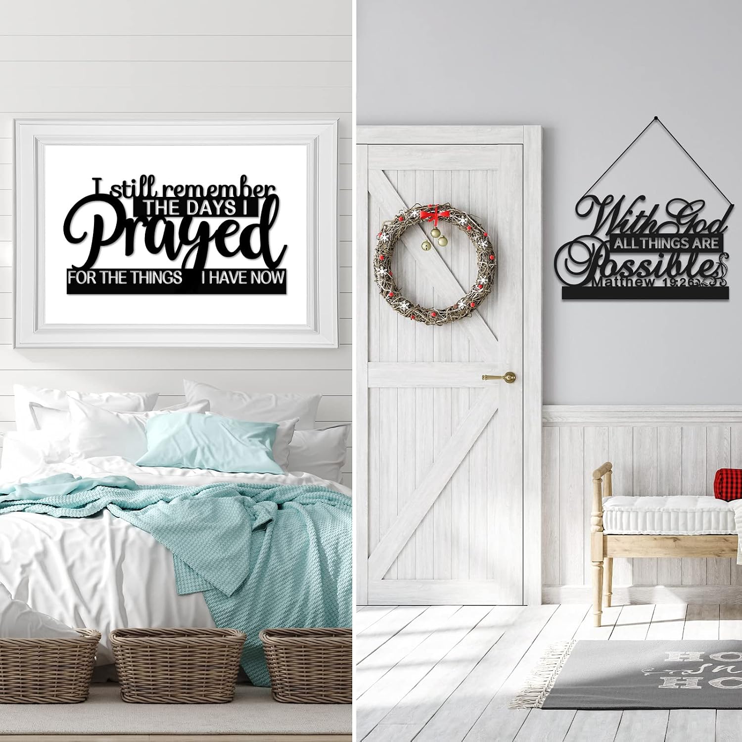 Jetec Remember Prayed Sign Wood Blessed Table Decor, Stylish Style image 4