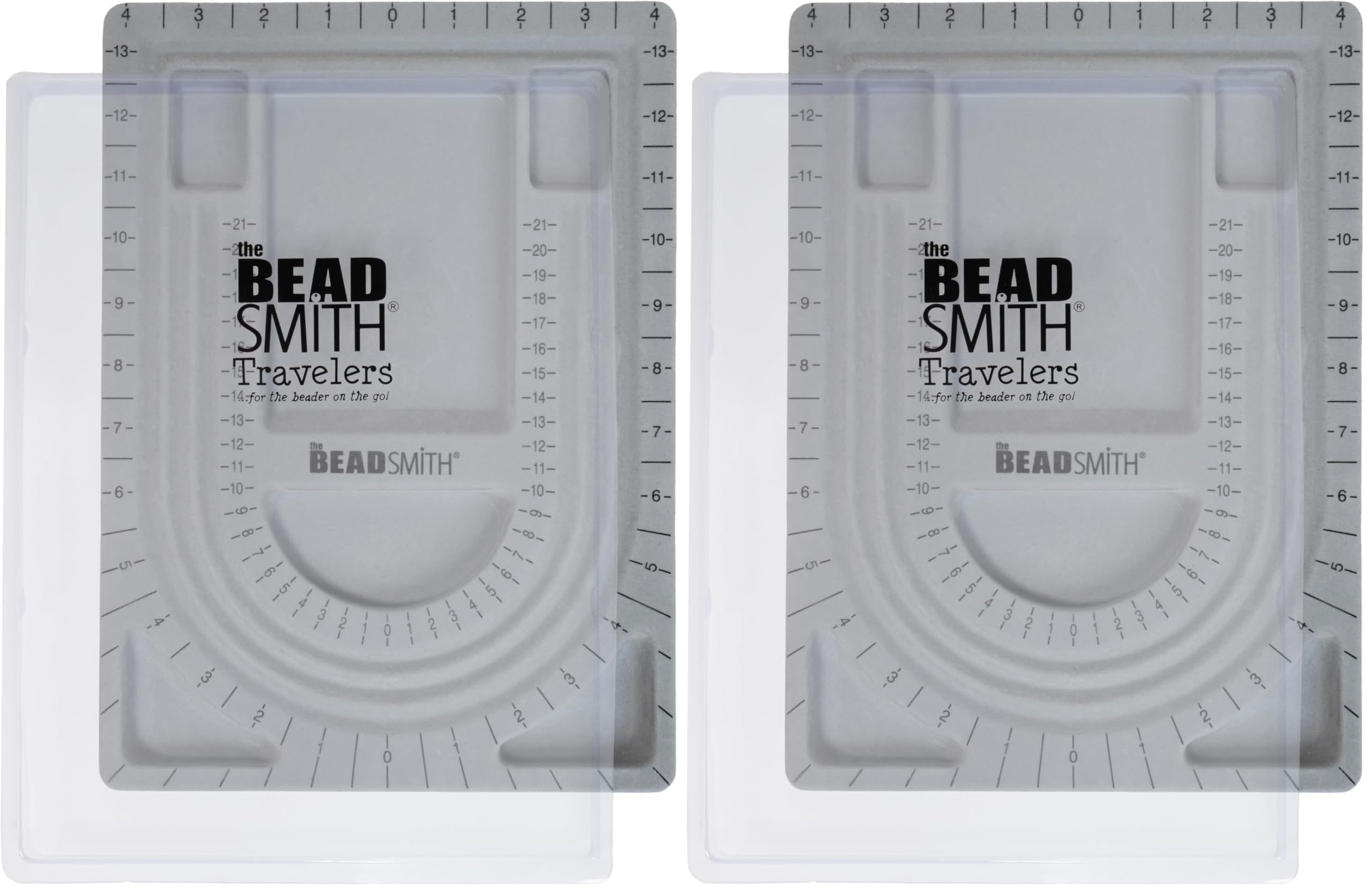 The Beadsmith Bead Board with Cover, Grey Flocked (Pack of 2)