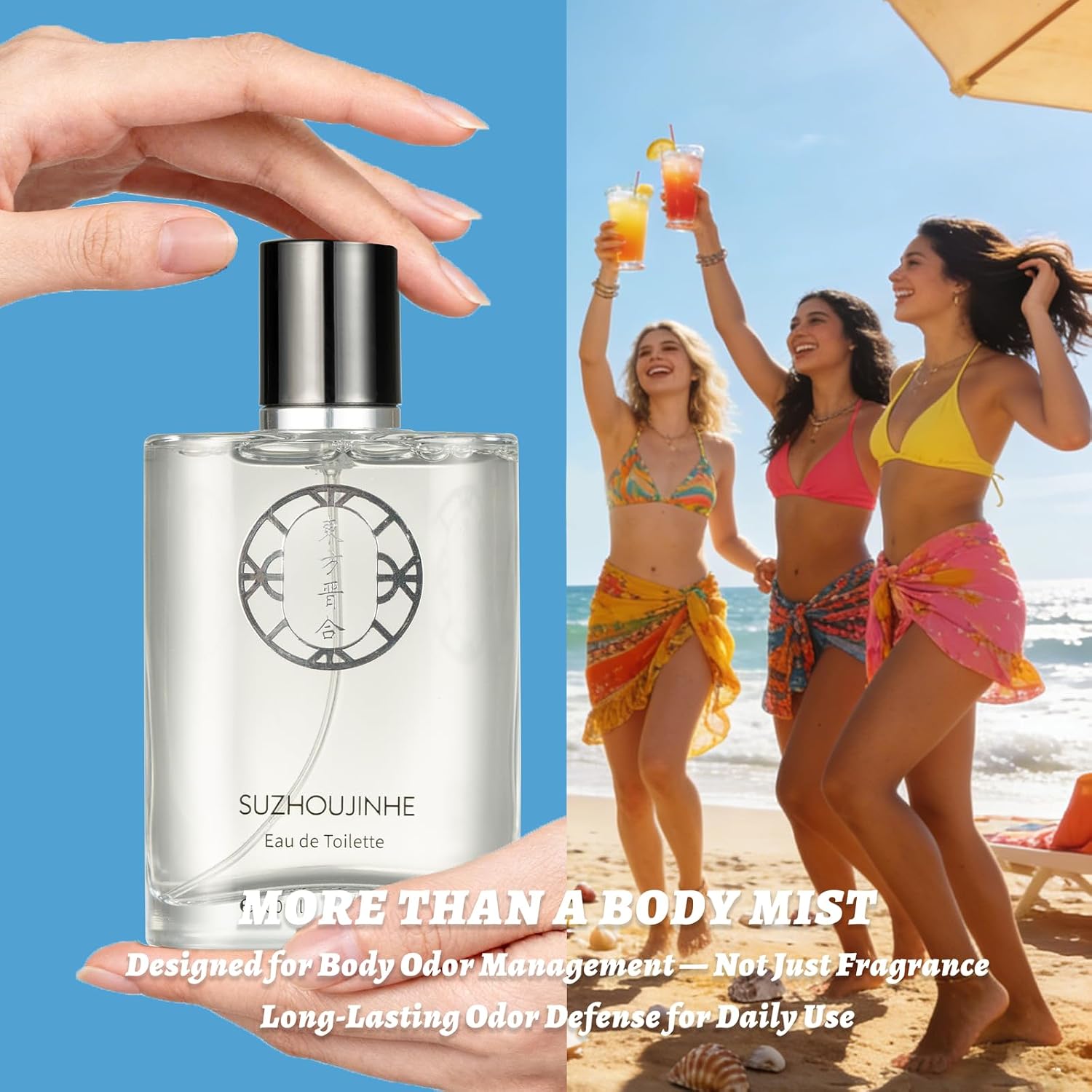 Enzyme Odor Control Body Mist for Men & Women Long-Lasting Underarm Hair & Body Spray Aluminum-Free Alcohol-Free Fresh Scent 3.4fl oz Home Stock Up Size