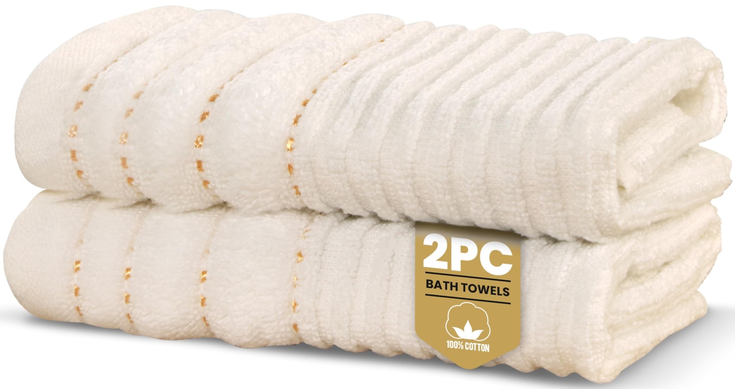 B&Q -  Linear Bath Towel Pure Cotton Ivory Cream