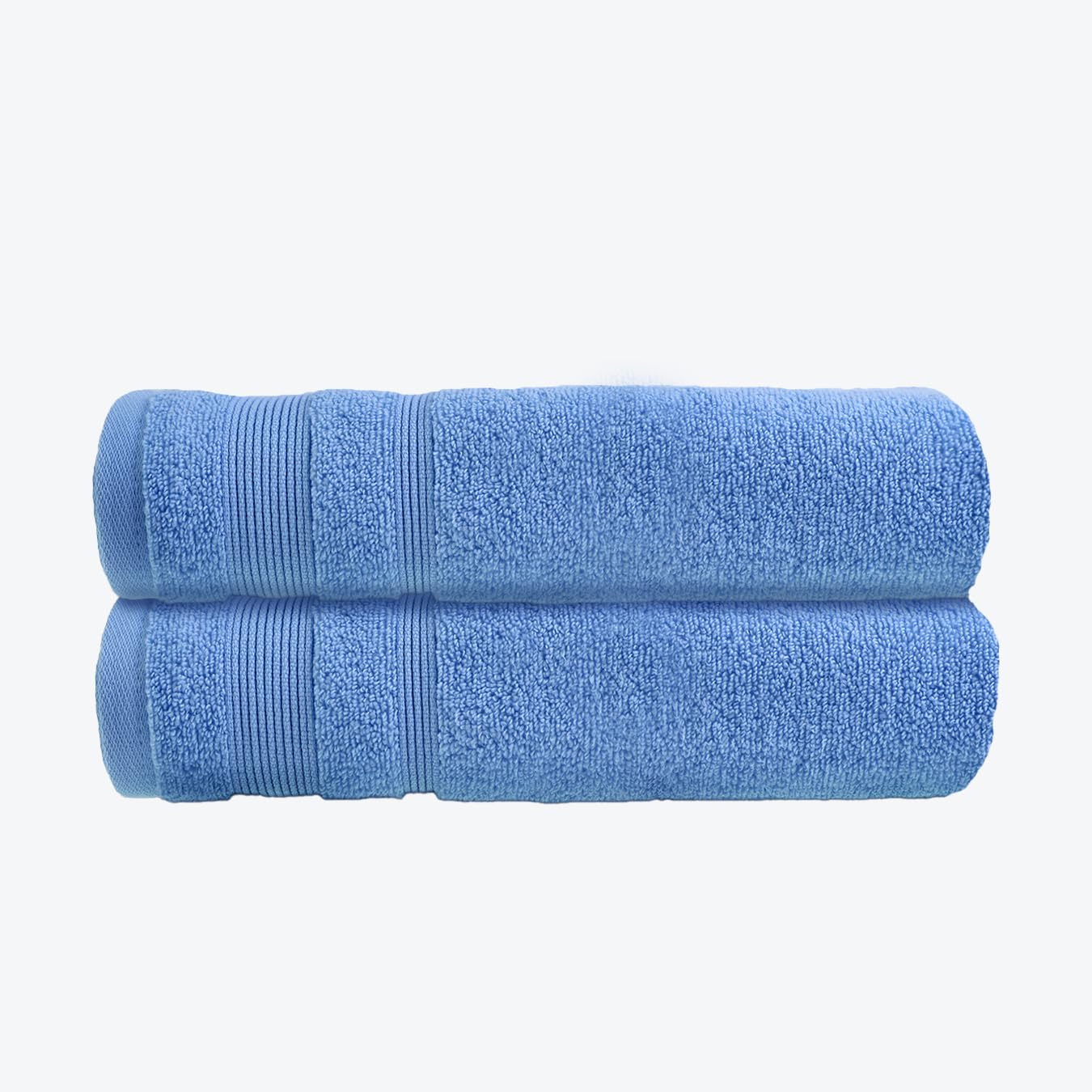 Allure Bath Fashions Cornish Blue Allure Zero Twist Bath Towel Set For Bathroom, Pack Of 2, 70 X 120Cm, 100% Egyptian Cotton (Cornish Blue)