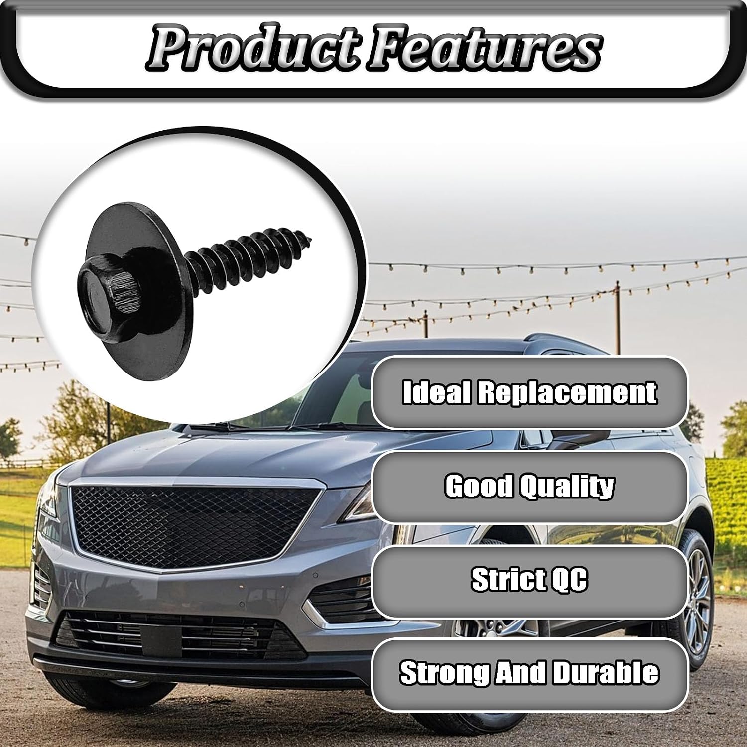 50 Pieces M4.2-1.41 x 20mm Hex Head Tapping Screws Compatible with JP Wrangler and GM Vehicles Self-Threading Metal Screws OEM 1640810 11503892 11500434