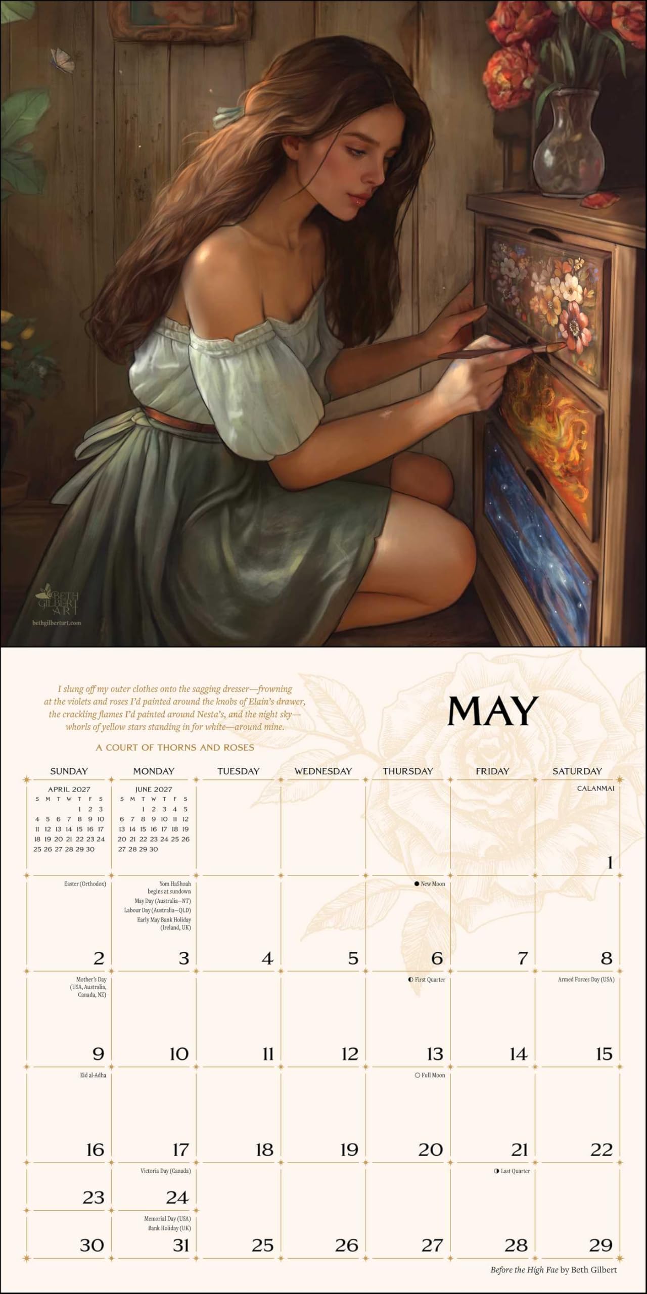 A Court of Thorns and Roses Officially Licensed Fan Art 2027 Wall Calendar