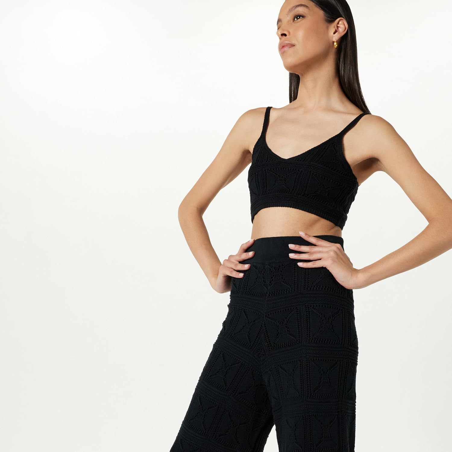 The Drop Women's Diza Pull-On Flare-Leg Crochet Pant - Image 3