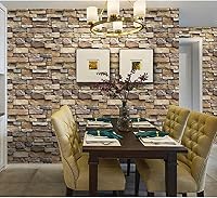 Vista 8 de Queenbox Bloques de efecto 3D de 17.7 x 196 pulgadas, papel tapiz autoadhesivo para despegar y pegar, impermeable y extraíble, para decoración