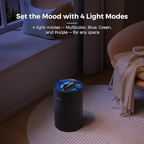 Miniatura 7 de Purivortex Purificadores de aire para dormitorio, purificador de aire silencioso con filtro HEPA para polen, humo, polvo, caspa de mascotas, olor,