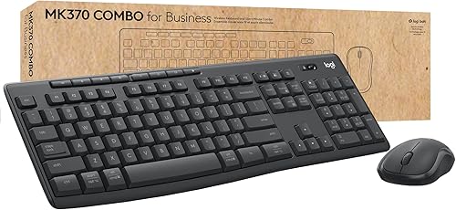 Logitech MK370 Combo para negocios, teclado inalámbrico de tamaño completo y mouse inalámbrico, receptor USB seguro Logi Bolt, Bluetooth,