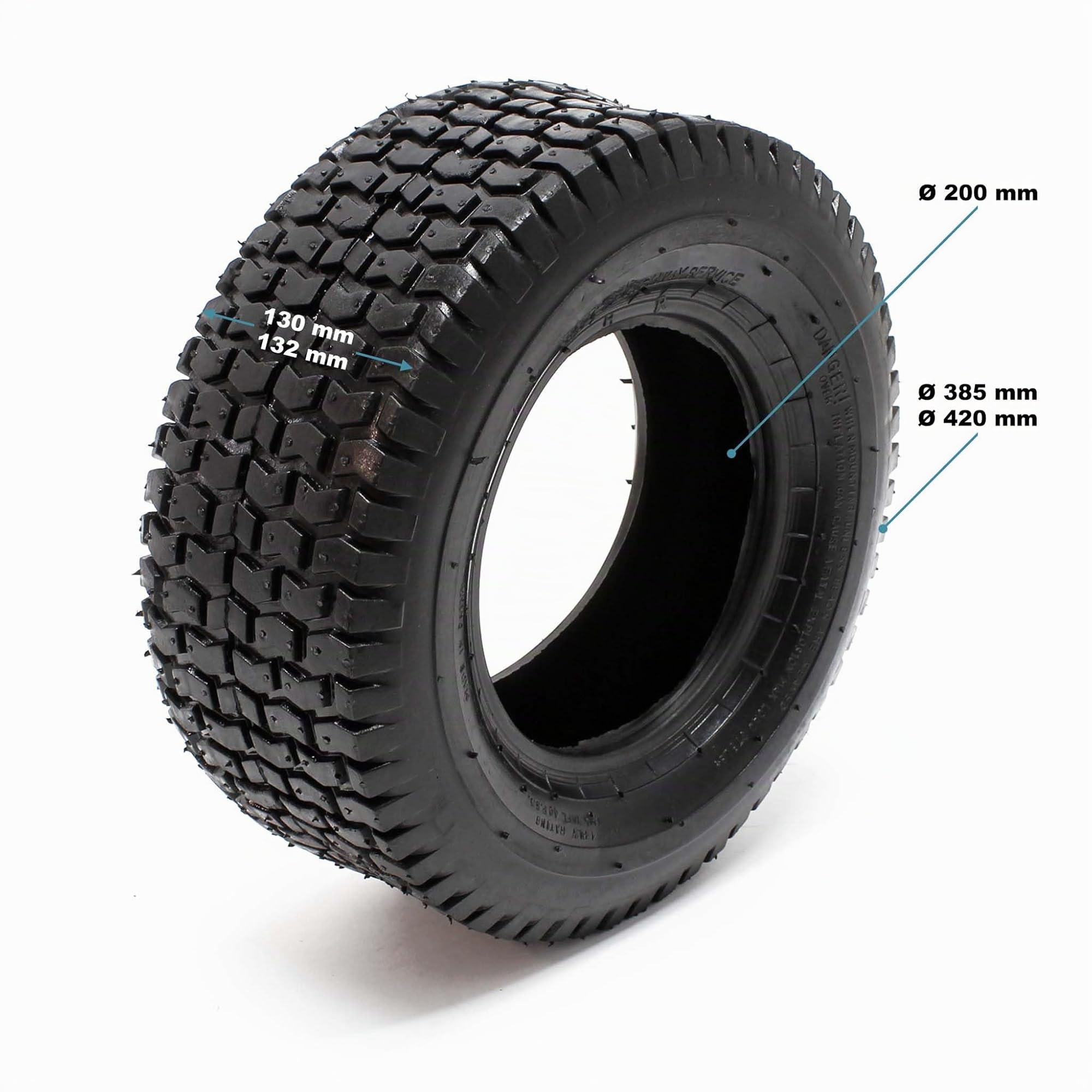 Set 2x cubiertas 2x cámaras aire tractor cortacésped carro jardín 16x6.50-8 4PR Válvula angular