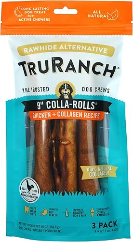 Miniatura 6 de TRURANCH Rollos de colágeno – Rollos de colágeno de 9 pulgadas para perros – Tratamiento saludable de larga duración para las articulaciones –