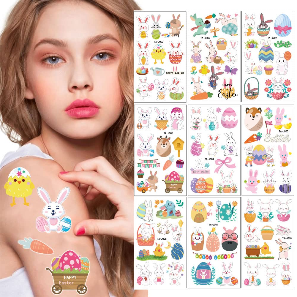 Easter Temporary Tattoos Easter Eggs Rabbit Tattoo Stickers Waterproof Body Paints