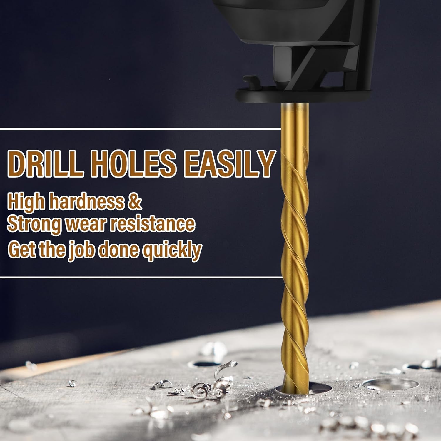 Tondiamo 50 Pcs Drywall Cutting Bit 5/32" Drywall Rotor Tips Drill Bits Titanium Nitride High Speed Steel Guide Point Cut Tools for Use with Spiral Saw