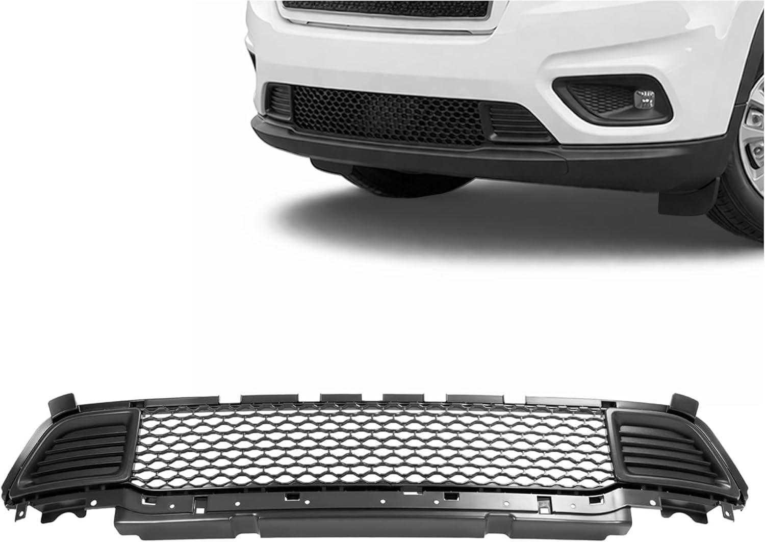 KUAFU Front Lower Grill Compatible with 2019-2023 Jeep Cherokee 68288039AB CH1036184 Lower Bumper Grille Plastic(ABS) Black
