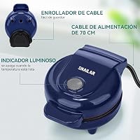 SNAILAR Mini Gofrisütő Kék Kompakt Wafflekészítő 550W Családi Ünnepekhez 6