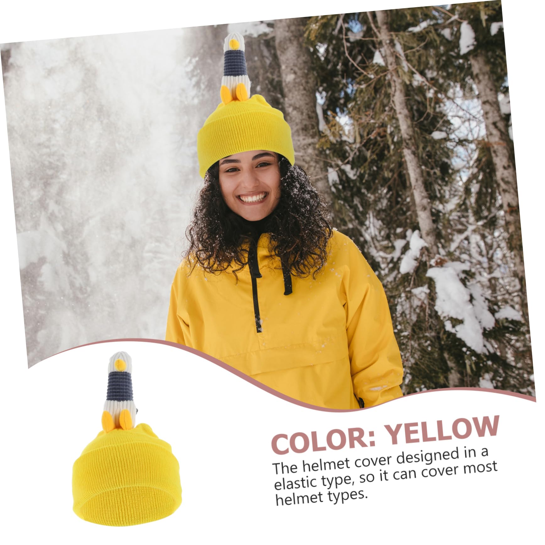 Toyvian 2 Pièces Housse De Casque De Ski Neige Couverture Housse De Casque De Ski Protection Noir Couvre-Casque Élastique Jaune Fil