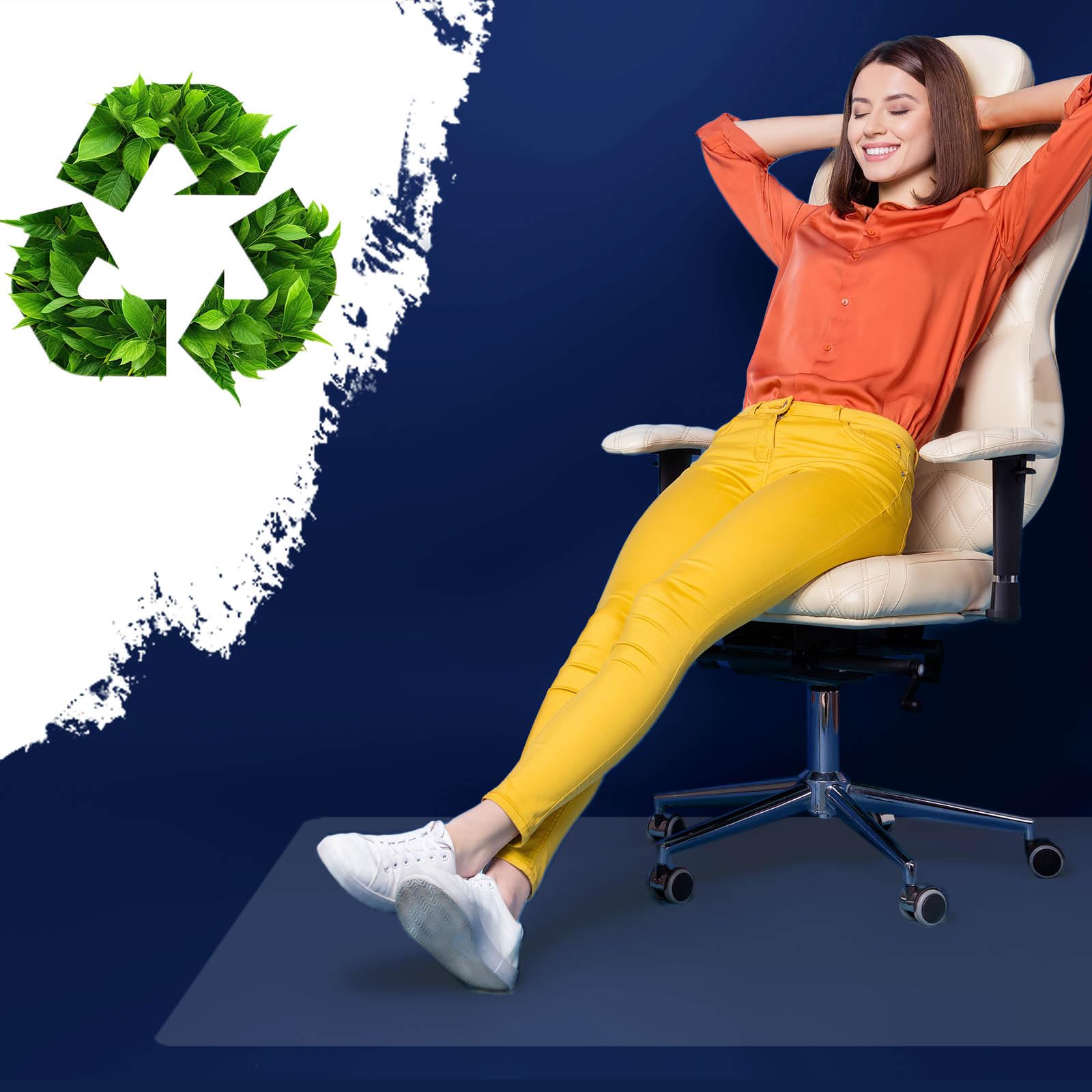 Bodenschutzmatte aus PET für Hartböden - transparent 90x120 cm | Schutzmatte - 100% recyclebar - nachhaltige Bürostuhlmatte - vielseitige Unterlage als Bodenschutz für Büro und Zuhause