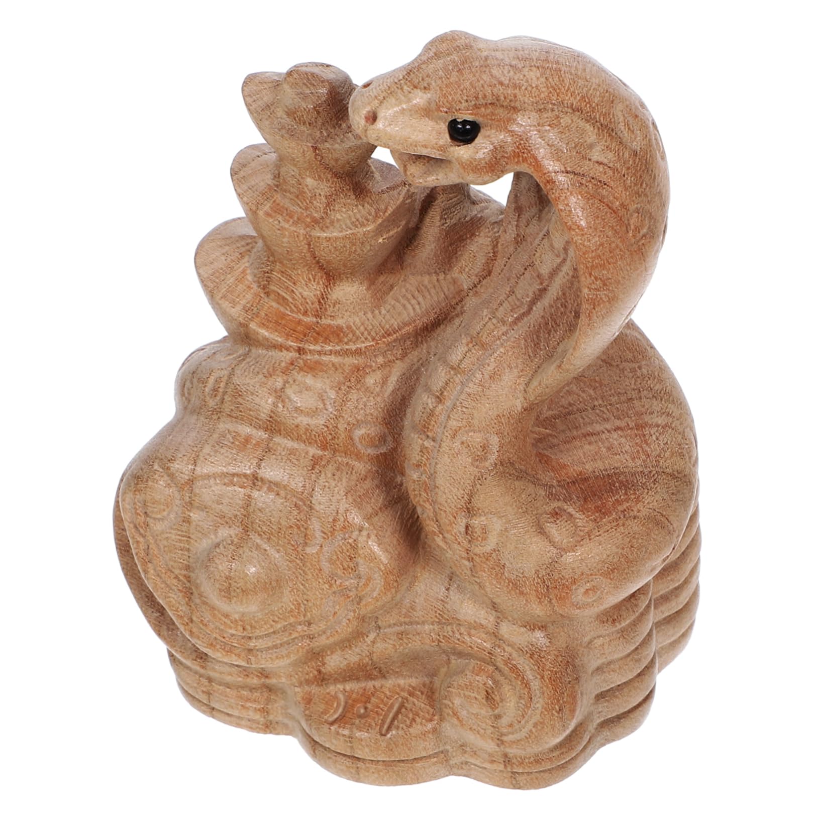 PRETYZOOM 3St Schlangen-Ornamente aus Pfirsichholz Schlangenstatue Holzdekoration chinesisches Tierkreiszeichen Schlangenfigur für das Neue Jahr gefälschte Gartenschlangen Mahagoni