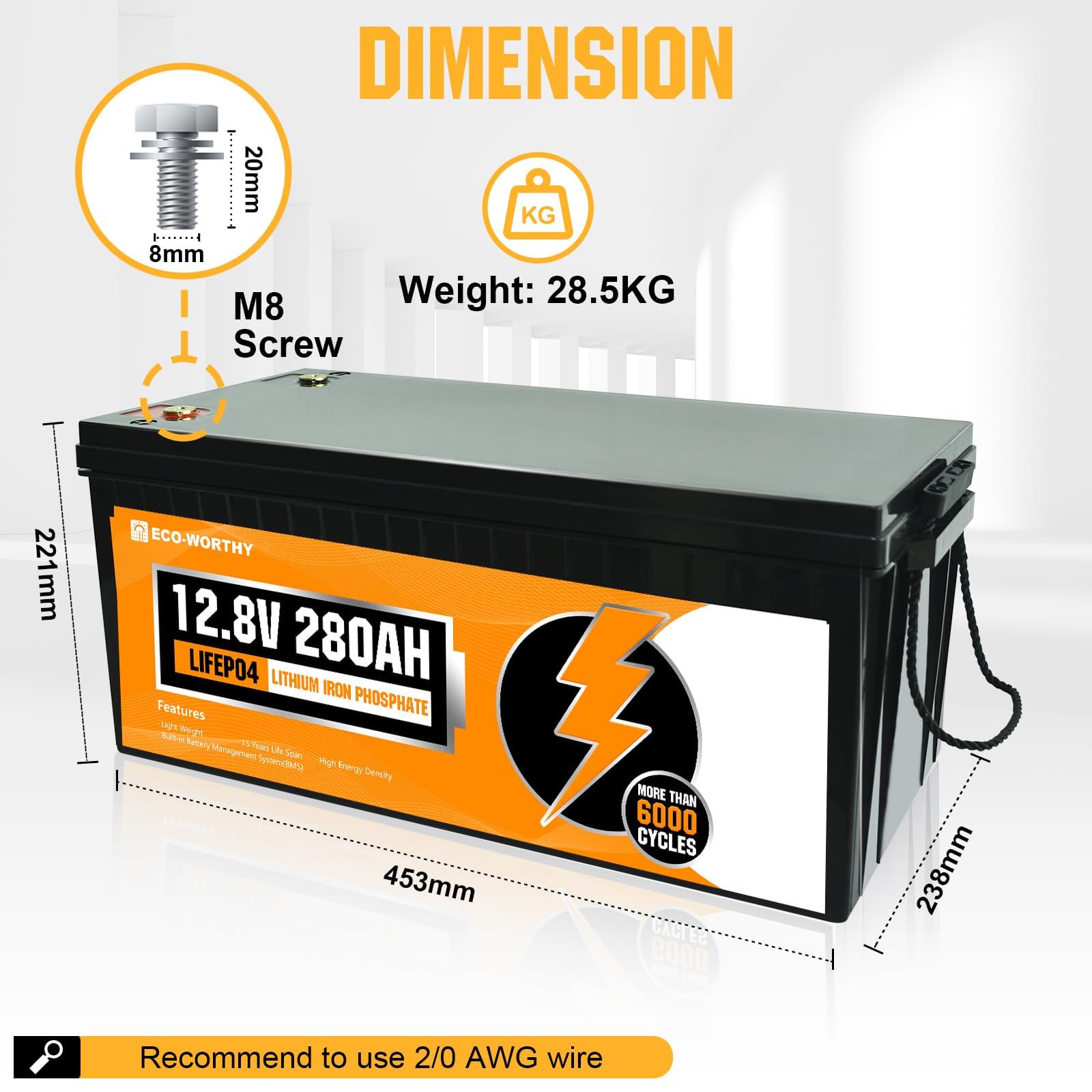 ECO-WORTHY 720W 0% VAT Solaranlage Komplettset netzunabhängiges für Wohnmobil Camper:6 Stücke 120W Solarpanel+1 Stücke LiFePO4 280Ah +Wechselrichter 2000W+DC-DC Ladebooster 12V 40A