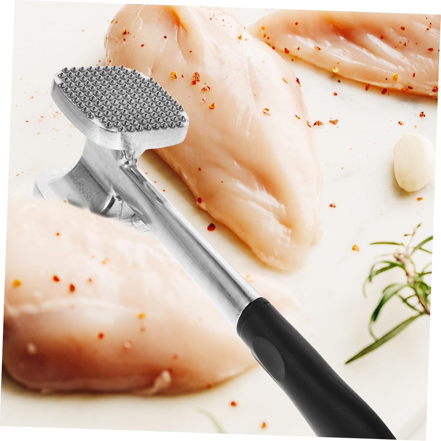 Dual-sided Meat Hammer Aluminum Kitchen Mallet Tool Meat Shredder for Home and Kitchen