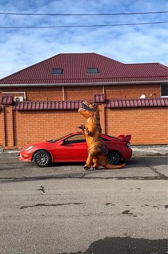 Miniatura 7 de NBSAIRMO Disfraz inflable de dinosaurio para adulto, disfraz de T-rex inflable para mujer, traje de dinosaurio inflable para hombre