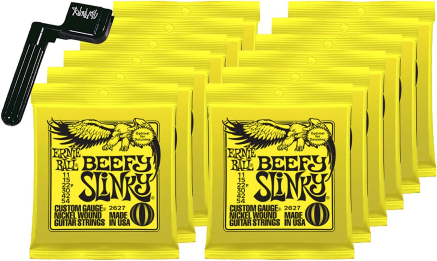 12 SETS Ernie Ball 2627 Nickel Beefy Slinky Drop Tuning Electric Guitar Strings