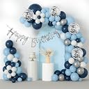 Party Propz Birthday Decoration Kit for Boys – 58 Pcs Blue Birthday Balloon Decoration Set, Happy Birthday Decoration Kit for Husband, Blue, White, Silver Balloons (Foil, Latex,Cardstock) gallery image